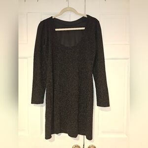 Sparkling Black Long Sleeve Dress